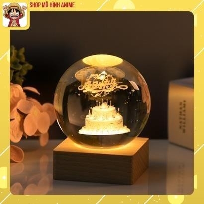 Đèn Ngủ 3D Quả Cầu Pha Lê Phát Sáng đế vuông , Quà Tặng Sinh Nhật, Quà Lưu Niệm, Qùa Tặng Giáng Sinh