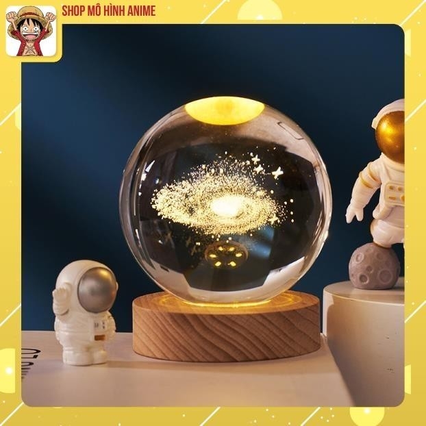 Combo Quả Cầu Pha Lê 3D Phát Sáng Kèm Hộp Đựng, Quà Tặng Sinh Nhật, Decor Trang Trí