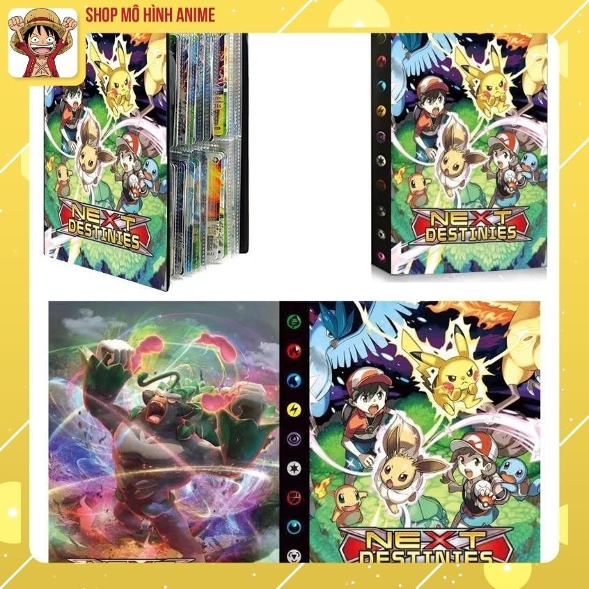Sách Đựng Bộ Sưu Tập Thẻ Bài Pokemon, Khe Đựng 240  Thẻ Bài Các Nhân Vật Yêu Thích Của Bé