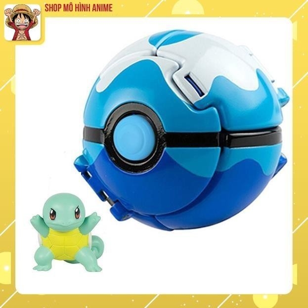 Combo 4 Quả Cầu Tự Động Ném Thú, Pikachu, Hitokage, Fushigidane, Zenigame, Đồ Chơi, Bộ Sưu Tập Nhân Vật Cho Bé