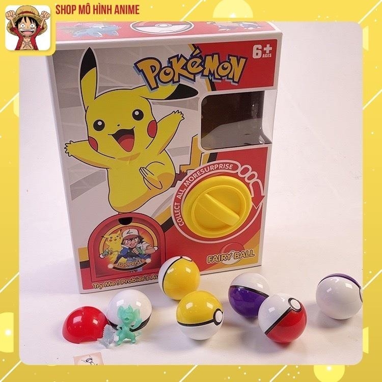 Đồ chơi Máy Vặn Bóng Pokemon, One Piece, Hộp Chưa 6 Quả Trứng Chứa Mô Hình Bí Ẩn, Đồ Chơi Cho Bé