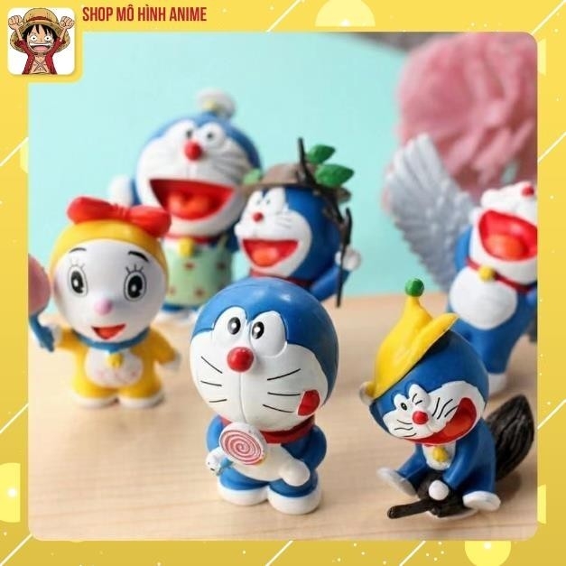 Mô Hình 6 Nhân Vật Doraemon, Doraemi 6 Tư Thế Khác Nhau, Decor Trang Trí, Bộ Sưu Tập Nhân Vật