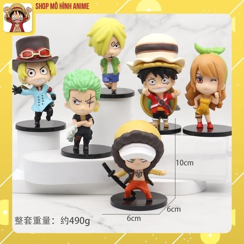 Bộ 6 Mô Hình Nhân Vật One Piece, Truyện Tranh Đảo Hải Tăc, Cao 10cm, Phiên Bản Cao Cấp, Sản Phẩm Decor Trang Trí