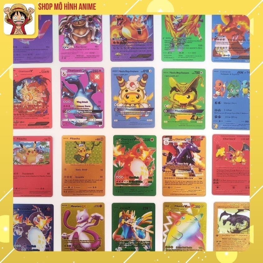 Bộ Thẻ Bài Pokemon Cao Cấp, Mạ Vàng, Mạ Bạc 55, 110, 150 Thẻ, Đồ Chơi Cho Bé, Bộ Sưu Tập Thẻ Bài Mạnh Nhất