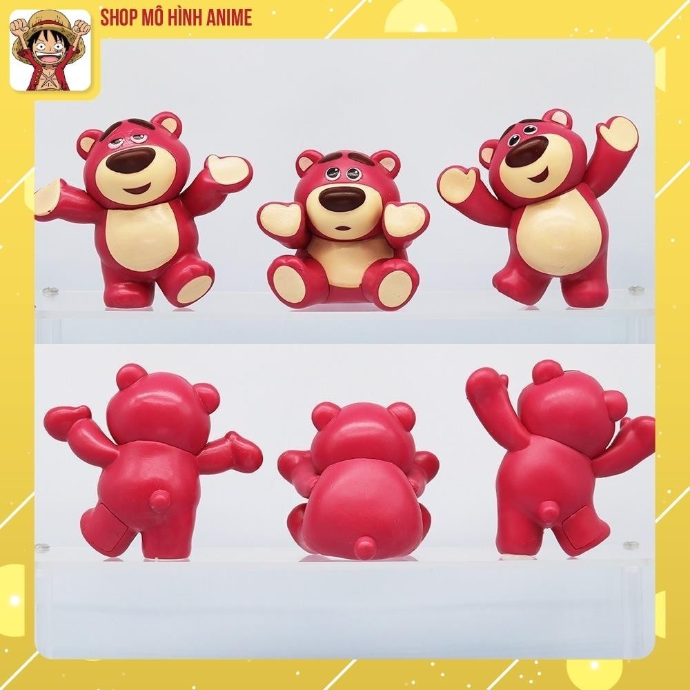 Bộ Mô Hình 6 Nhân Vật Gấu Dâu Lotso Đáng Yêu Cute, Cao 8cm, Decor Trang Trí Phòng Ngủ, Quà Tặng Sinh Nhật