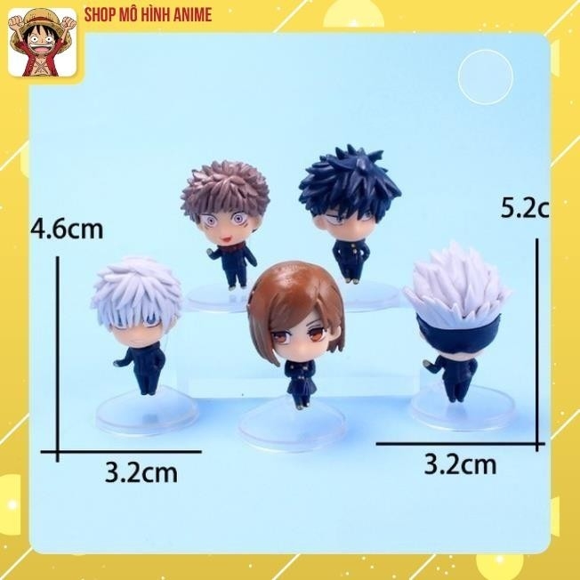 Mô Hình Bộ 5 Nhân Vật Anime Chú Thuật Hồi Chiến Kaisen Gojo, Mô Hình Để Bàn Decor Trang Trí, Quà Tặng Sinh Nhật Cho Bé