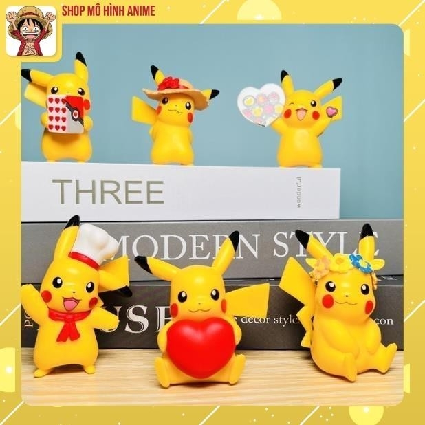 Bộ 6 Mô Hình Pikachu Các Tư Thế Khác Nhau, Ngộ Nghĩnh Cute Siêu Đẹp, Mô Hình Decor Trang Trí, Món Quà Dành Cho Các Bé