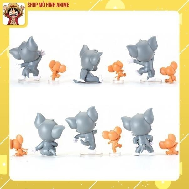 Bộ 6 Cặp Mô Hình Tom & Jerry Đáng Yêu Dễ Thương, Mô Hình Decor Trang Trí, Bộ Sưu Tập Nhân Vật