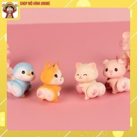 Mô Hình Thú Lắc Mông Cún Mèo Heo Chim,trưng  bày ô tô, tiểu cảnh, bày bàn học, tủ sách, trang trí shop