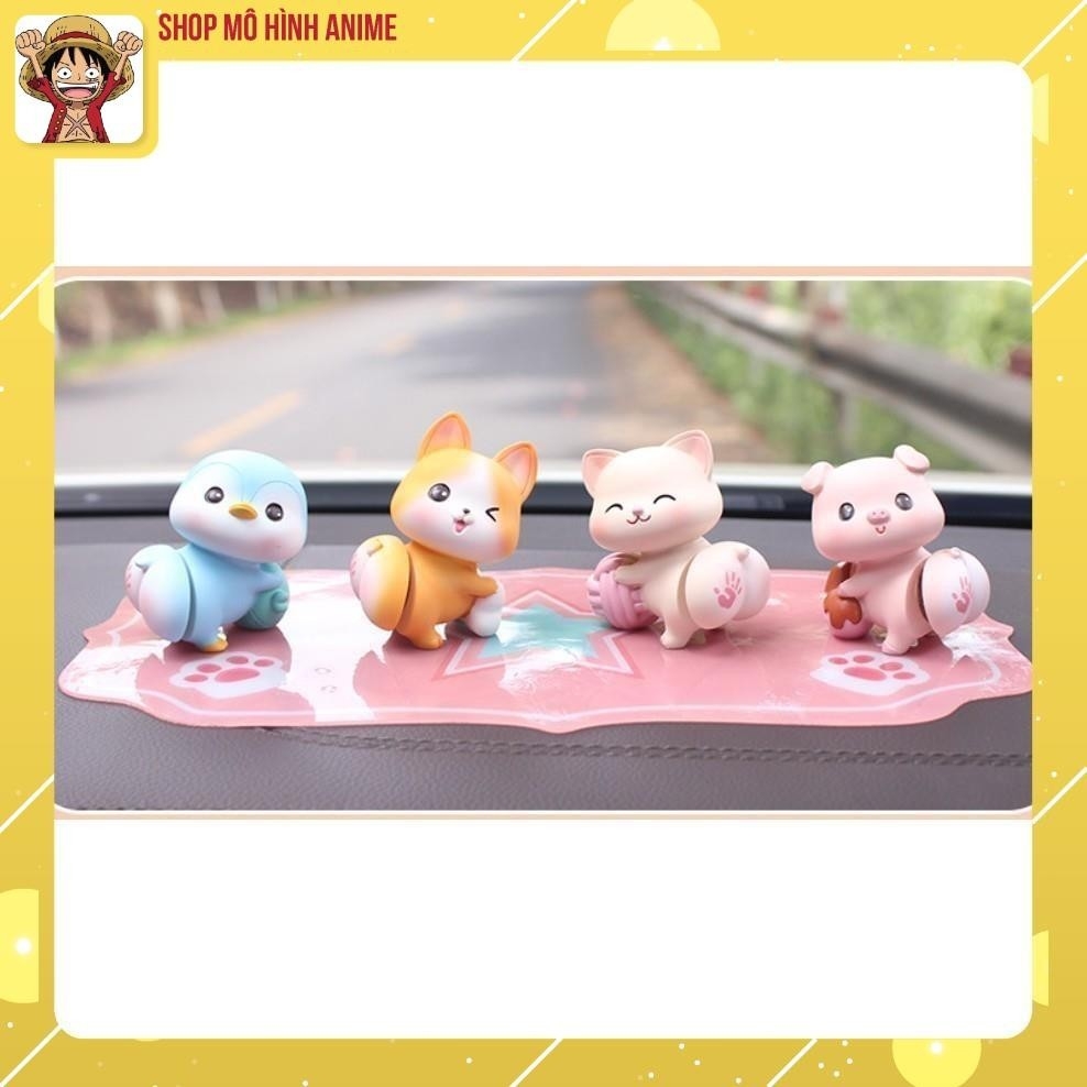 Mô Hình Thú Lắc Mông Cún Mèo Heo Chim,trưng  bày ô tô, tiểu cảnh, bày bàn học, tủ sách, trang trí shop