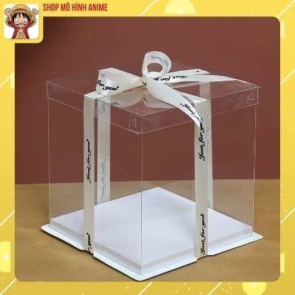 Hộp Trong Suốt Kèm Ruy Băng, Hộp Đựng Các Sản Phẩm Quà Tặng, Bánh Kem, Gấu Bông, Đồ Trang Trí