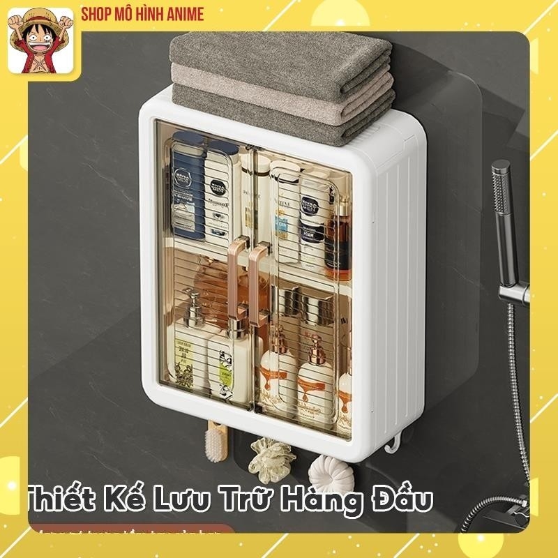 Tủ Nhà Tắm, Kệ Đa Năng Đựng Mĩ Phẩm, Nước Hoa Treo Tường, 3 Tầng Không Thấm Nước Không Cần Đục Lỗ, Chống Bụi Bẩn