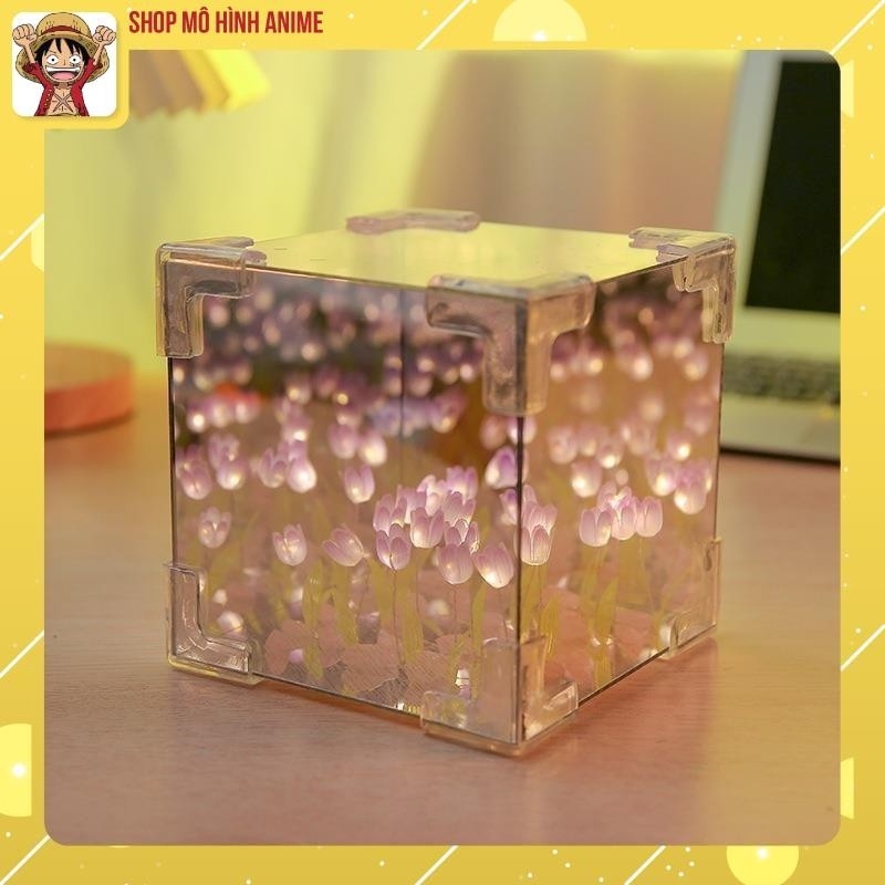 Đèn Ngủ Hoa Tulip Khối Lập Phương Rubik Tráng Gương Độc Đáo, Đồ Decor Trang Trí Thủ Công Diy, Quà Tặng Sinh Nhật, Dịp Lễ
