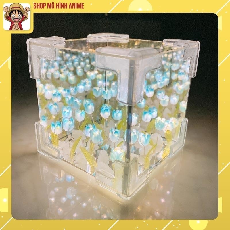 Đèn Ngủ Hoa Tulip Khối Lập Phương Rubik Tráng Gương Độc Đáo, Đồ Decor Trang Trí Thủ Công Diy, Quà Tặng Sinh Nhật, Dịp Lễ