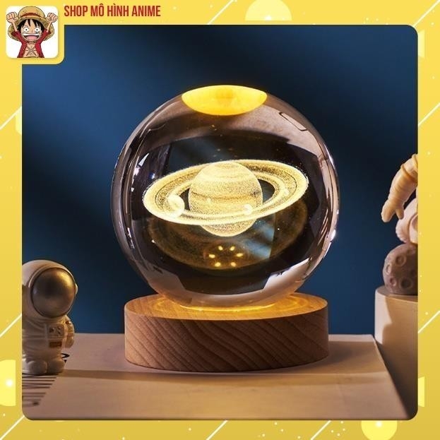 Quả Cầu 3D Pha Lê Phát Sáng, Đèn Led USB, Đường Kính 8cm, Decor Trang Trí, Quà Tặng Ngày Lễ Đặc Biệt