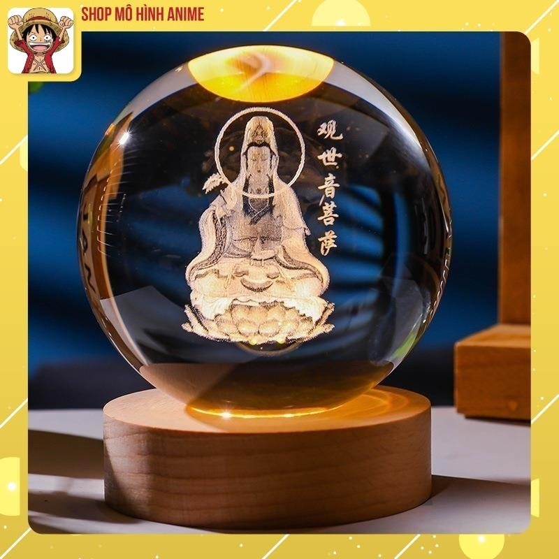 Quả Cầu 3D Pha Lê Phát Sáng, Đèn Led USB, Đường Kính 8cm, Decor Trang Trí, Quà Tặng Ngày Lễ Đặc Biệt