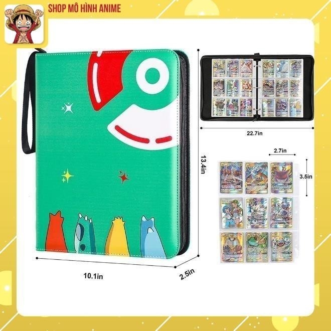 Sách Đựng Bộ Sưu Tập Thẻ Bài Pokemon , Khe Đựng 400 Thẻ TCG, Túi Da Cao Cấp, Bộ Sưu Tập Cho Bé