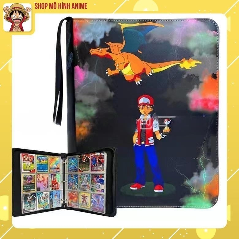 Sách Đựng Bộ Sưu Tập Thẻ Bài Pokemon , Khe Đựng 400 Thẻ TCG, Túi Da Cao Cấp, Bộ Sưu Tập Cho Bé
