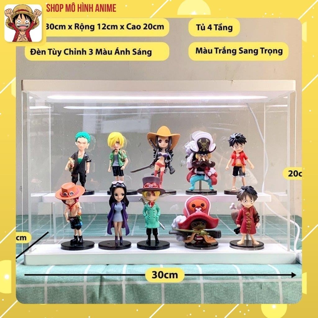 Tủ Trưng Bày Mô Hình Popmart, Lego, Kệ Hộp Đựng Nước Hoa Mỹ Phẩm Cao Cấp Màu Trắng, 3 Chế Độ Sáng, Chống Nước, Chống Bụi