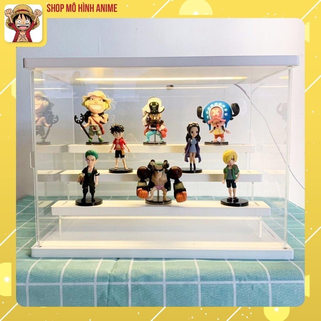 Tủ Trưng Bày Mô Hình Popmart, Lego, Kệ Hộp Đựng Nước Hoa Mỹ Phẩm Cao Cấp Màu Trắng, 3 Chế Độ Sáng, Chống Nước, Chống Bụi