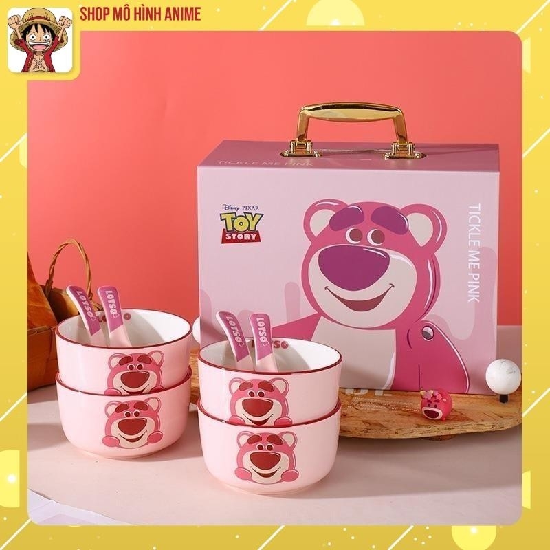 Bộ Cốc Gấu Dâu Lotso Cao Cấp Kèm Hộp Sang Trọng, 500ml, Cốc Cute Dễ Thương Thích Hợp Làm Quà Tặng Sinh Nhật