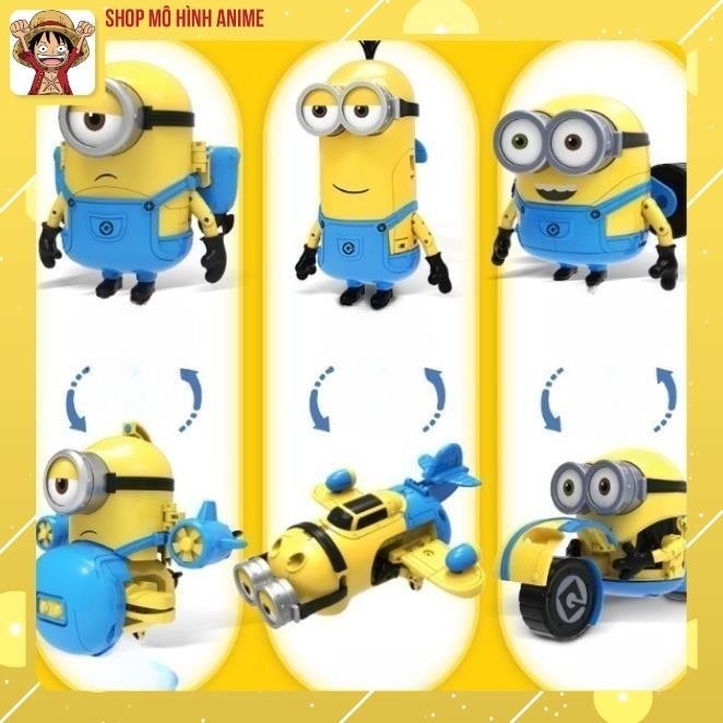 Đồ chơi Minions chính hãng Lắp Ghép, Bộ 3 Nhân Vật Hoạt Hình Kẻ Trộm Mặt Trăng, Full Box