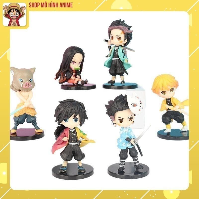 Mô Hình Thanh Gươm Diệt Quỷ  Tanjirou , Nezuko , Zenitsu , Inosuke, ChiBi Cao 8cm, Decor Trang Trí, Bộ Sưu Tập Nhân Vật