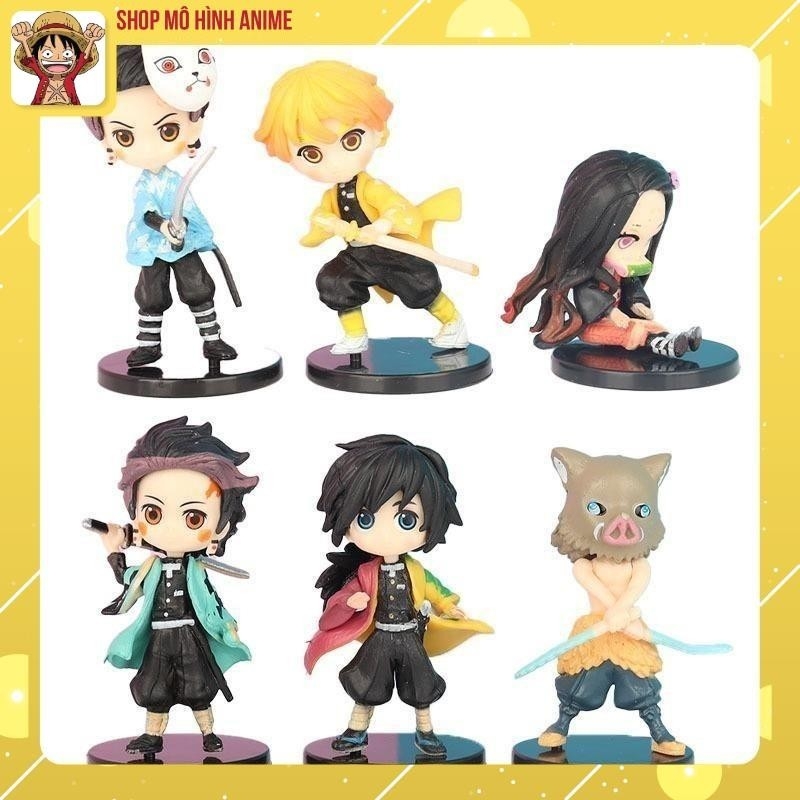 Mô Hình Thanh Gươm Diệt Quỷ  Tanjirou , Nezuko , Zenitsu , Inosuke, ChiBi Cao 8cm, Decor Trang Trí, Bộ Sưu Tập Nhân Vật