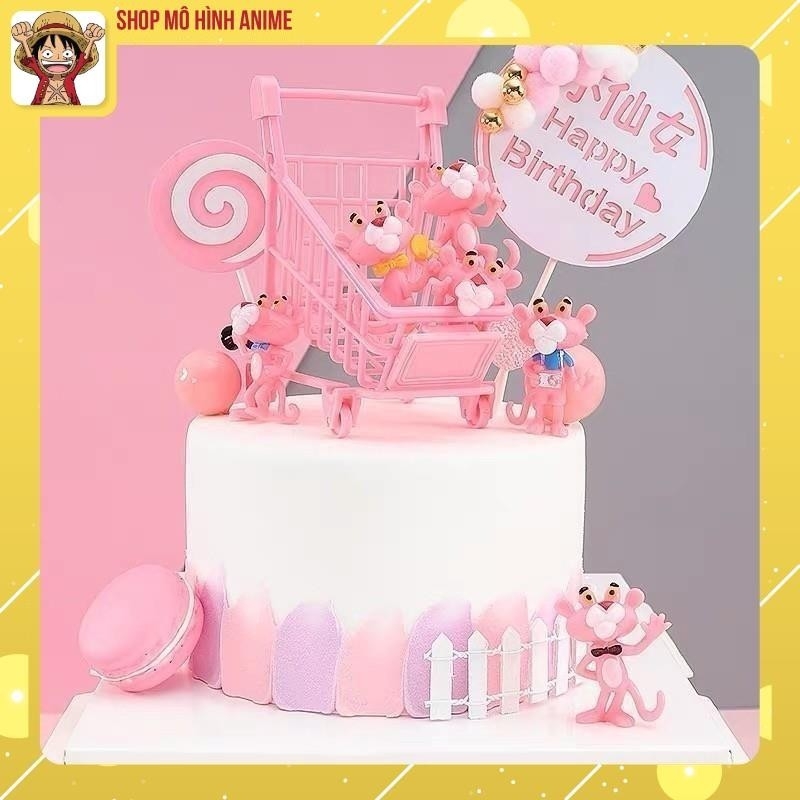Bộ 6 Mô Hình Báo Hồng, Nhiều Tư Thế Đáng Yêu Cute, Mô Hình Mini Decor Trang Trí Phòng Học, Bàn Làm Việc