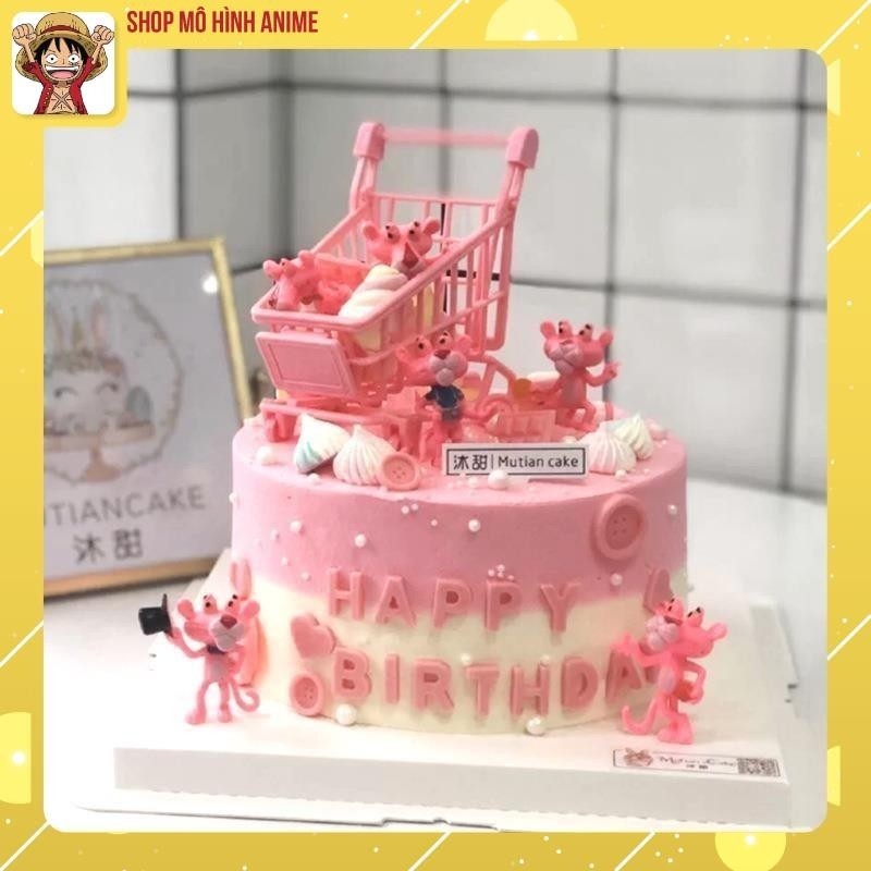 Bộ 6 Mô Hình Báo Hồng, Nhiều Tư Thế Đáng Yêu Cute, Mô Hình Mini Decor Trang Trí Phòng Học, Bàn Làm Việc