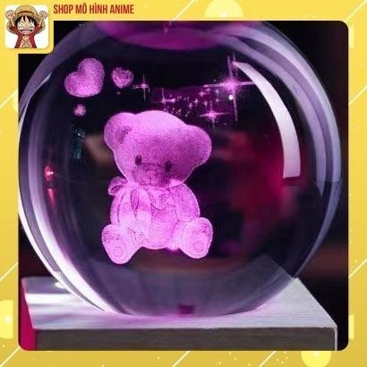 Đèn Ngủ 3D Quả Cầu Pha Lê Phát Sáng, Đế Đổi Màu, Quà Tặng Sinh Nhật, Quà Lưu Niệm, Qùa Tặng Giáng Sinh, Người Thân