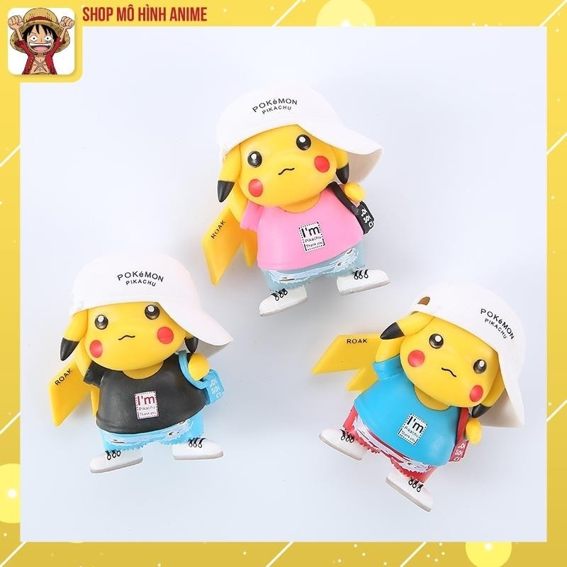 Mô Hình Pikachu Thời Trang Hip Hop, Cao 8cm, Mô Hình Decor Trang Trí, Bộ Sưu Tập Nhân Vật, Quà Tặng Cho Bé