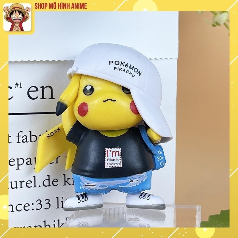 Mô Hình Pikachu Thời Trang Hip Hop, Cao 8cm, Mô Hình Decor Trang Trí, Bộ Sưu Tập Nhân Vật, Quà Tặng Cho Bé