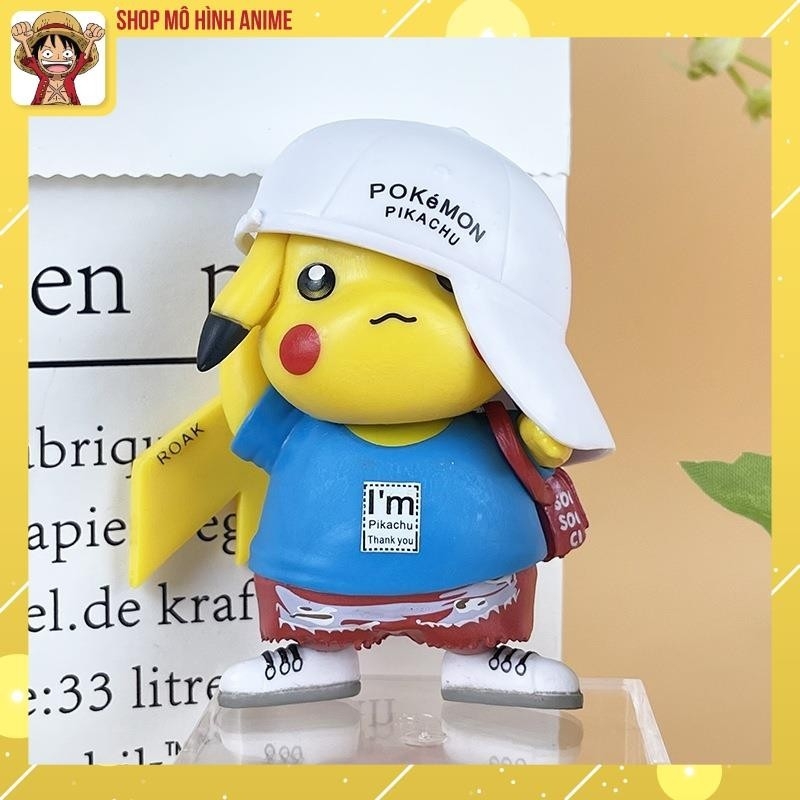Mô Hình Pikachu Thời Trang Hip Hop, Cao 8cm, Mô Hình Decor Trang Trí, Bộ Sưu Tập Nhân Vật, Quà Tặng Cho Bé