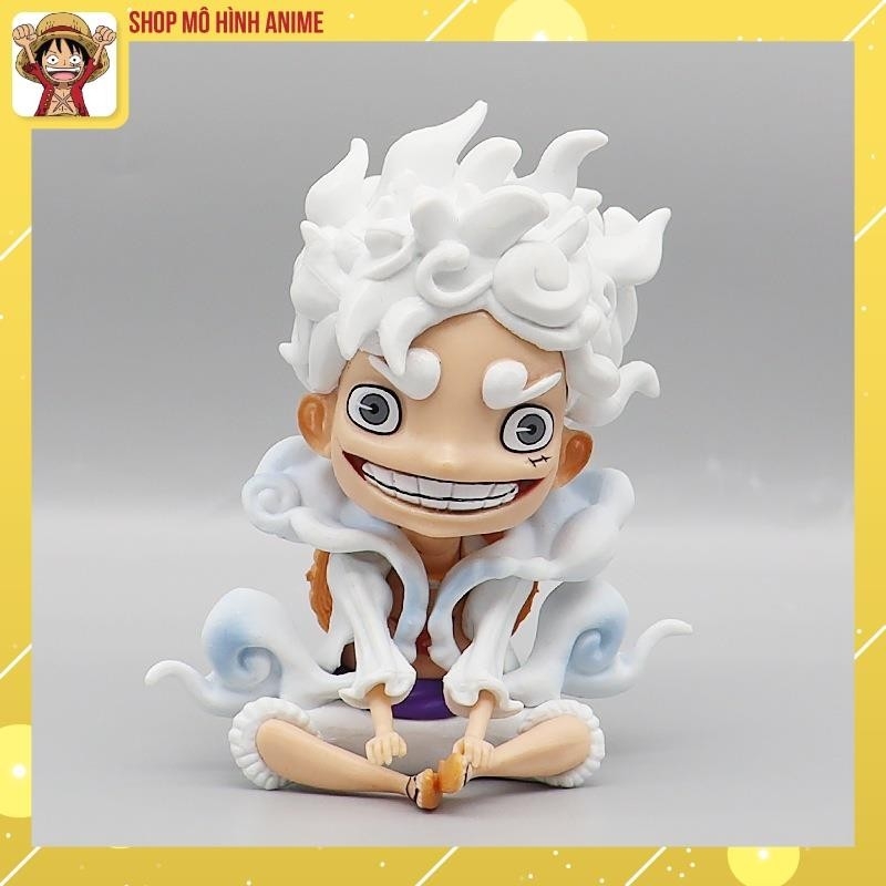 Mô Hình Luffy Ngồi Thần Mặt Trời Nika, 2 Phiên Bản Trắng Cam, Cao 12cm, Mô Hình Decor Trang Trí, Bộ Sưu Tập Nhân Vật