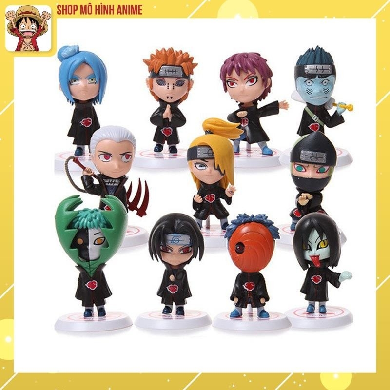 Mô Hình Naruto, Bộ 11 Nhân Vật Tổ Chức Akatsuki Siêu Đẹp Cao 8cm, Mô Hình Decor Trang Trí, Bộ Sưu Tập Nhân Vật