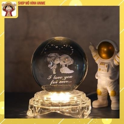Đèn Ngủ 3D Quả Cầu Pha Lê , Đế thủy tinh vàng ấm , Quà Tặng Sinh Nhật, Quà Lưu Niệm, Qùa Tặng Giáng Sinh