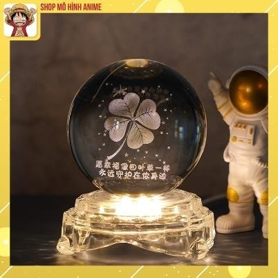 Đèn Ngủ 3D Quả Cầu Pha Lê , Đế thủy tinh vàng ấm , Quà Tặng Sinh Nhật, Quà Lưu Niệm, Qùa Tặng Giáng Sinh