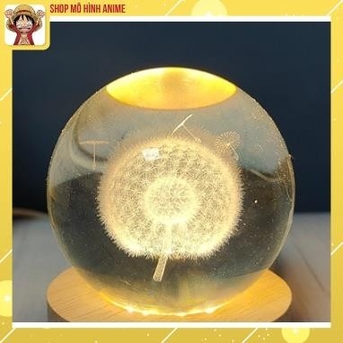 Đèn Ngủ 3D Quả Cầu Pha Lê , Đế thủy tinh vàng ấm , Quà Tặng Sinh Nhật, Quà Lưu Niệm, Qùa Tặng Giáng Sinh