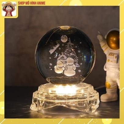 Đèn Ngủ 3D Quả Cầu Pha Lê , Đế thủy tinh vàng ấm , Quà Tặng Sinh Nhật, Quà Lưu Niệm, Qùa Tặng Giáng Sinh