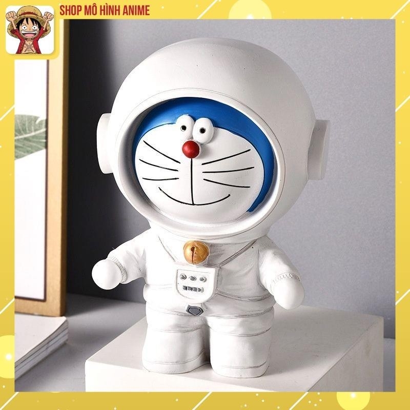 Mô Hình Tượng Doraemon Phi Hành Gia Siêu Đẹp, Cao 16cm Có Lỗ Làm Heo Đất, Tiết Kiệm Tiền, Mô Hình Decor Trang Trí