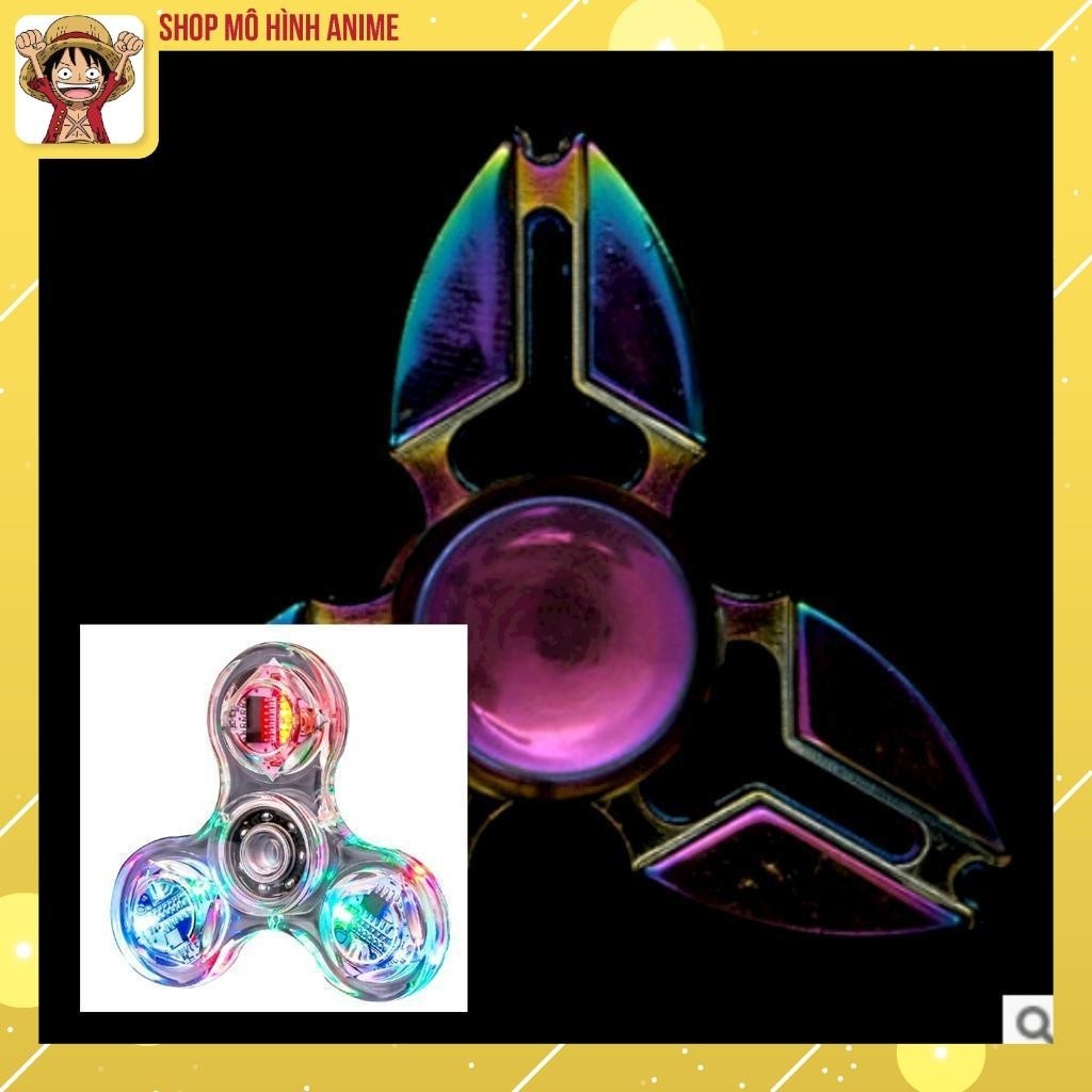 COMBO Spinner Sắt Và Con Quay Led Phát Sáng, Đồ Chơi Giải Trí,Giảm Căng Thằng Stress, Đồ Chơi Cho Bé