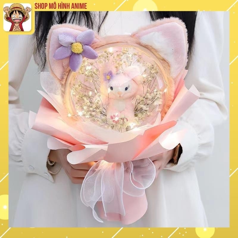 Bó Hoa Gấu Các Nhân Vật Hoạt Hình Kuromi, Lotso, Có Băng Đô, Đèn Led, Decor Trang Trí, Quà Tặng Sinh Nhật, Người Thân