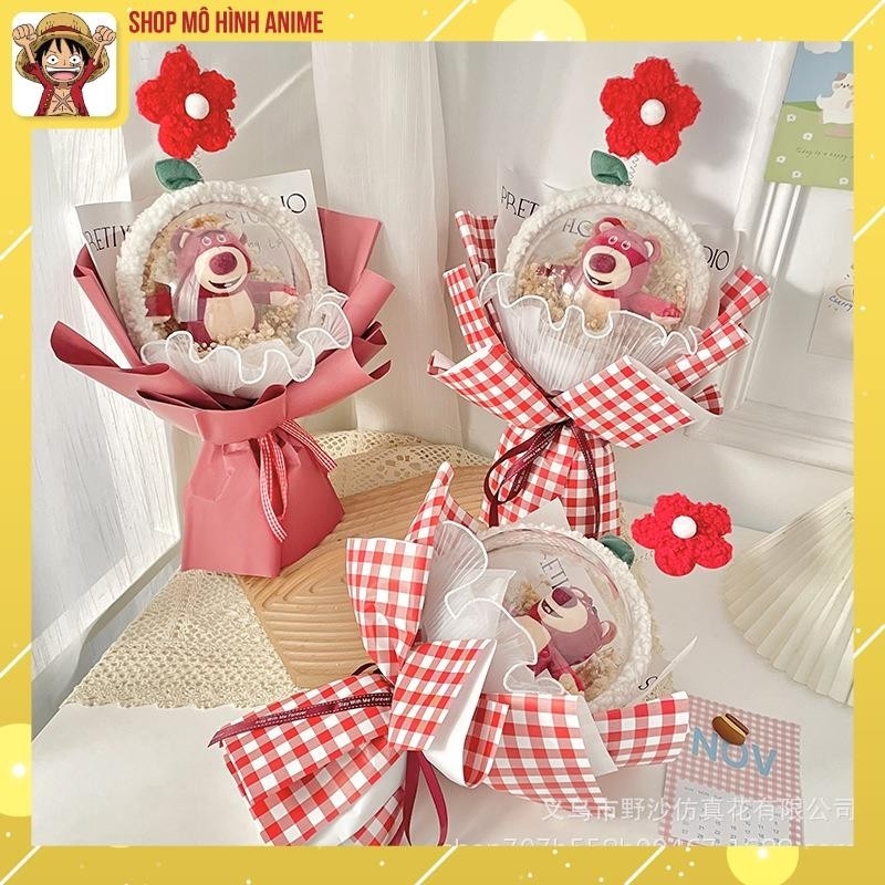 Bó Hoa Gấu Các Nhân Vật Hoạt Hình Kuromi, Lotso, Có Băng Đô, Đèn Led, Decor Trang Trí, Quà Tặng Sinh Nhật, Người Thân