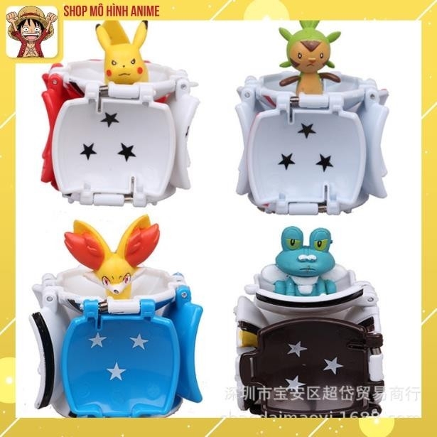 Mô Hình 4 Quả Cầu Pokemon, Tự Động Ném Thú, Đồ Chơi Giải Trí, Bộ Sưu Tập Nhân Vật Cho Bé