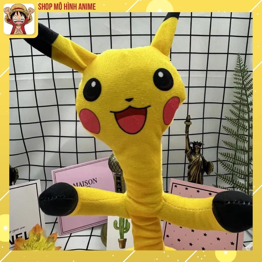 Xương Rồng Nhảy Múa Hình Nhân Vật Pikachu Siêu Dễ Thương, Đồ Chơi Cho Bé, Kết Hợp 120 Bài Hát, Nhại Giọng, Sạc USB