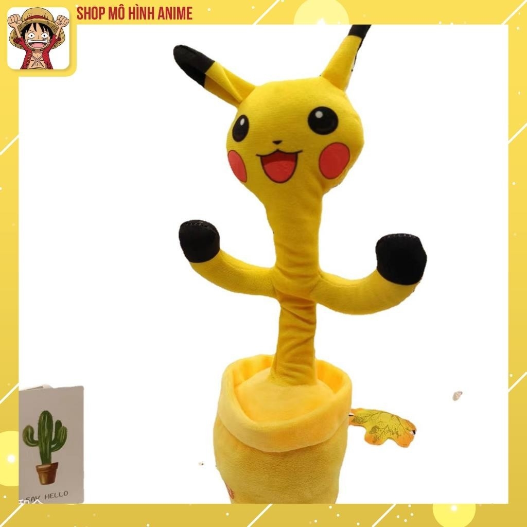 Xương Rồng Nhảy Múa Hình Nhân Vật Pikachu Siêu Dễ Thương, Đồ Chơi Cho Bé, Kết Hợp 120 Bài Hát, Nhại Giọng, Sạc USB