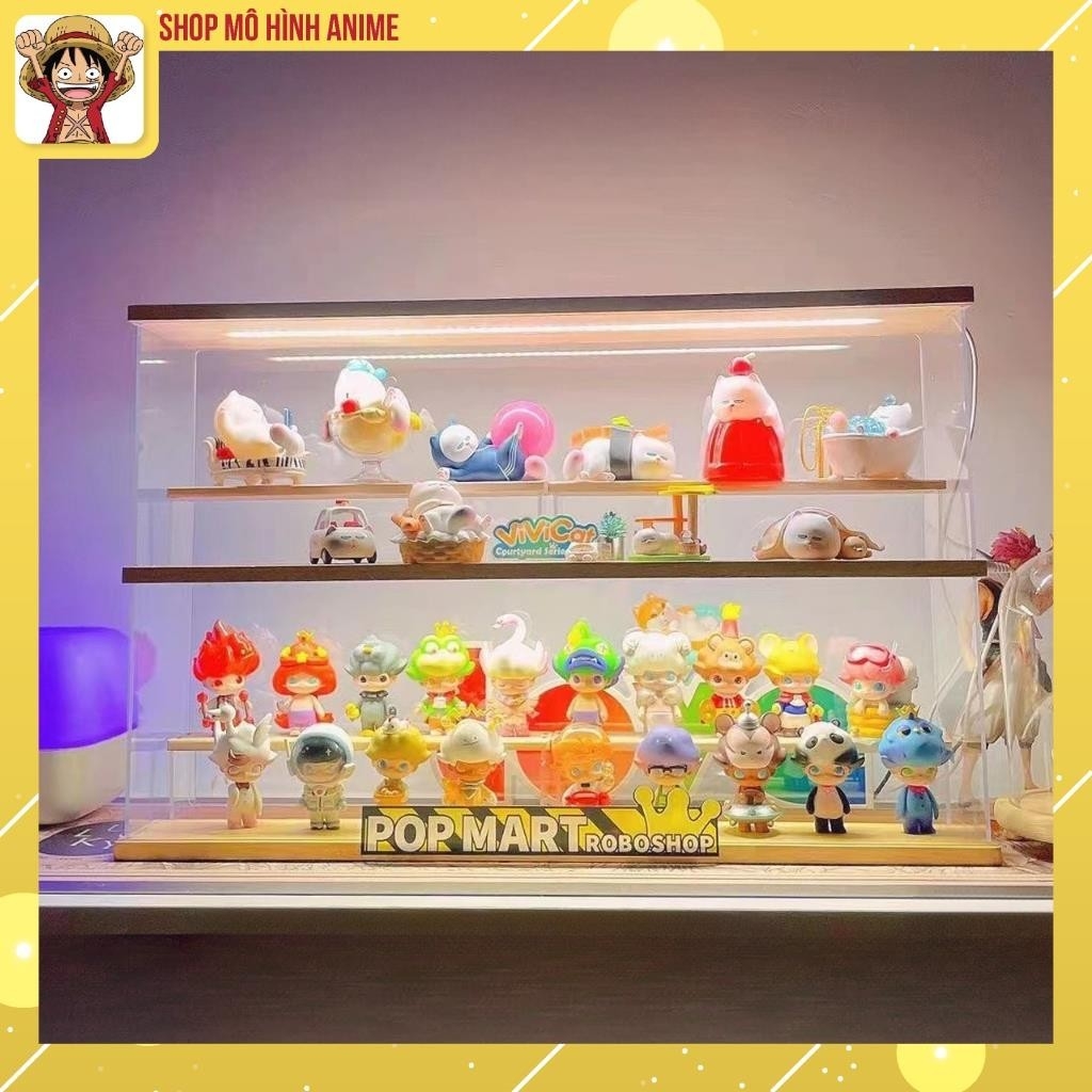 Kệ Trưng Bày Lưu Trữ Mô Hình Pop Mart, Nước Hoa, Có Ánh Sáng, Hộp Trưng Bày Chống Bụi, Chống Nước Cao Cấp