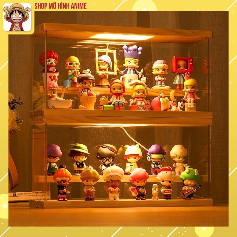 Kệ Trưng Bày Lưu Trữ Mô Hình Pop Mart, Nước Hoa, Có Ánh Sáng, Hộp Trưng Bày Chống Bụi, Chống Nước Cao Cấp