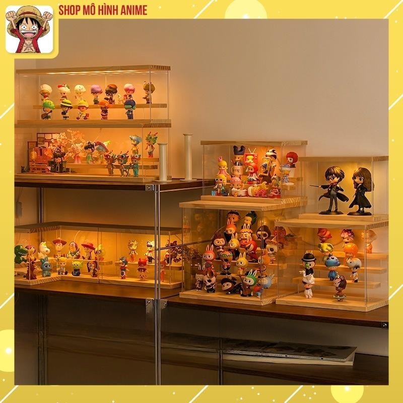 Kệ Trưng Bày Lưu Trữ Mô Hình Pop Mart, Nước Hoa, Có Ánh Sáng, Hộp Trưng Bày Chống Bụi, Chống Nước Cao Cấp